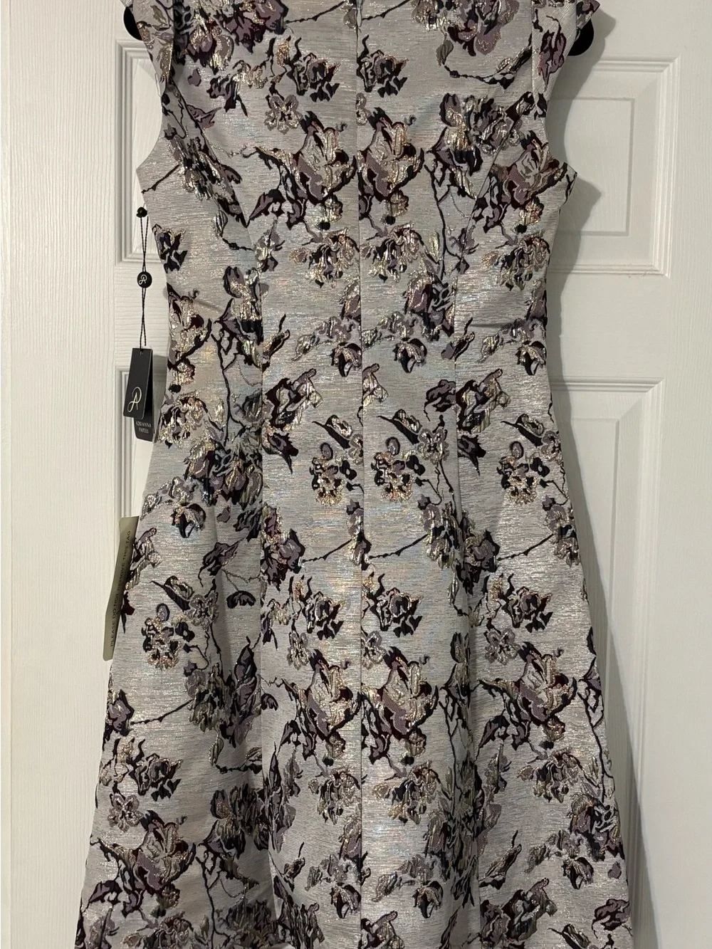 Adrianna Papell Floral Metallic Jacquard Fit & Flare Dress